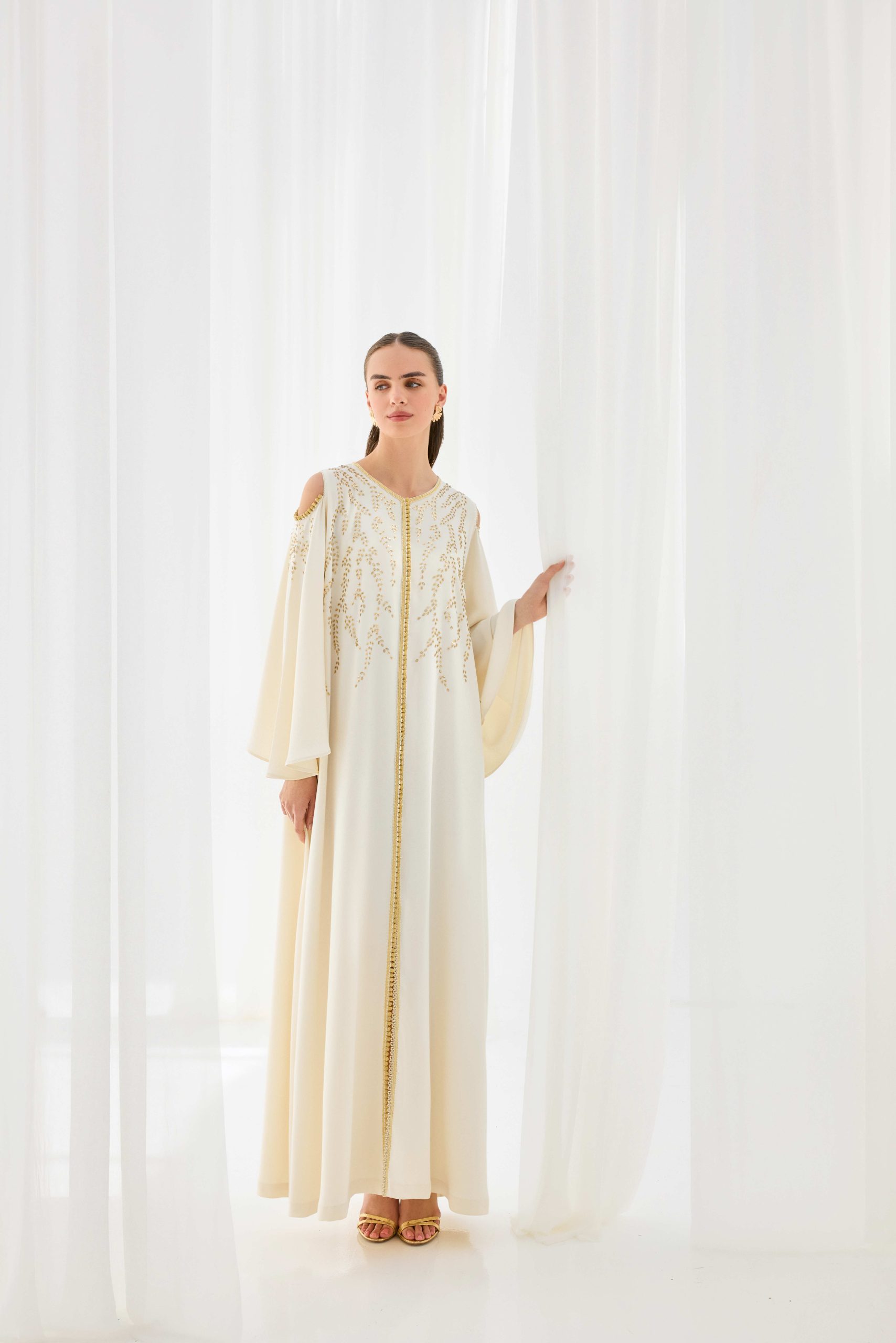 Elassi_5046-copy Ivory Gold Kaftan - Image 1
